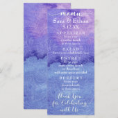 Paarse Waterverf Mandala Wedding Menu Kaart (Voorkant / Achterkant)