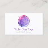 Paarse Waterverf Mandala Yoga en Wellness Visitekaartje (Voorkant)