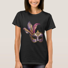 PAARSE WATERVERF MARDI GRAS MASK T-SHIRT