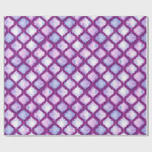 Paarse Waterverf Marokkaans kwartrefolieslot Cadeaupapier (Vlak)