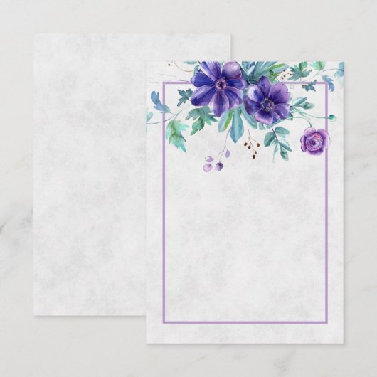 Paarse waterverf met blanco geld kaart (Voorkant / Achterkant)