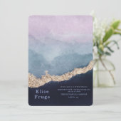 Paarse Waterverf met blauw Vrijgezellenfeest Kaart (Staand voorkant)