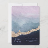 Paarse Waterverf met blauw Vrijgezellenfeest Kaart (Voorkant)