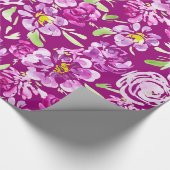 Paarse waterverf, met een ontwerp van pony's cadeaupapier (Hoek)