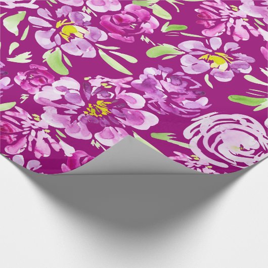 Paarse waterverf, met een ontwerp van pony's cadeaupapier (Hoek)