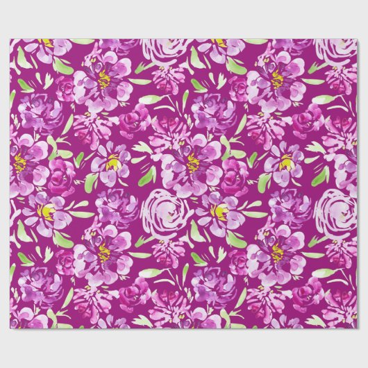 Paarse waterverf, met een ontwerp van pony's cadeaupapier (Vlak)