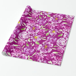 Paarse waterverf, met een ontwerp van pony's cadeaupapier