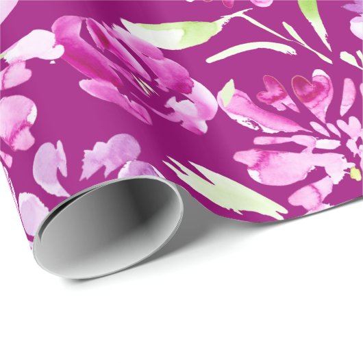 Paarse waterverf, met een ontwerp van pony's cadeaupapier (Rol Hoek)