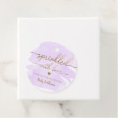 Paarse Waterverf met liefdesBaby shower Bedankjes Labels (In situ)