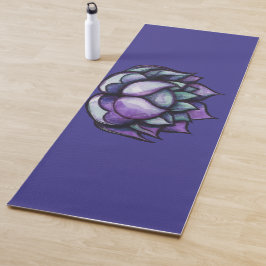 Paarse Waterverf met Lotus Flower Art Yogamat