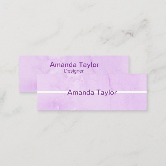 Paarse Waterverf Minimalistisch ontwerp visitekaar Mini Visitekaartje