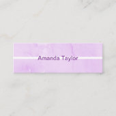 Paarse Waterverf Minimalistisch ontwerp visitekaar Mini Visitekaartje (Voorkant)