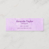 Paarse Waterverf Minimalistisch ontwerp visitekaar Mini Visitekaartje (Achterkant)