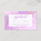 Paarse Waterverf Mode Moderne Afspraak Visitekaartje (Voorkant)