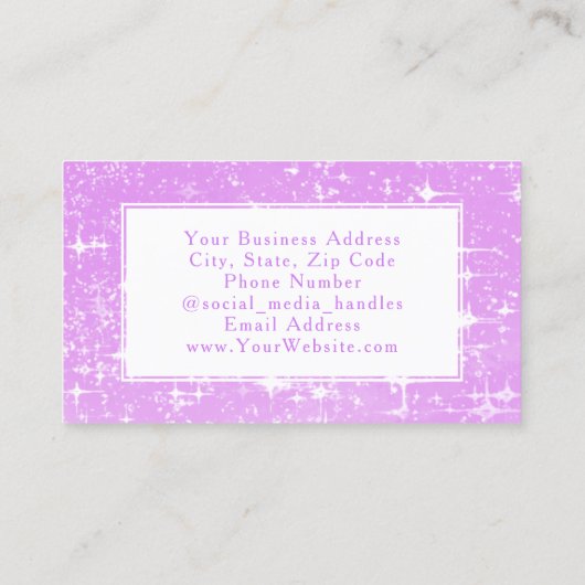 Paarse Waterverf Mode Stijlvolle  Visitekaartje (Achterkant)