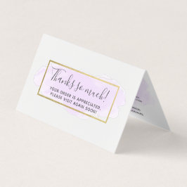 Paarse Waterverf Modern Gold Hartelijk dank Kaart