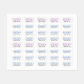 Paarse Waterverf & Modern Gouden Chique Kleding Labels (Vel)