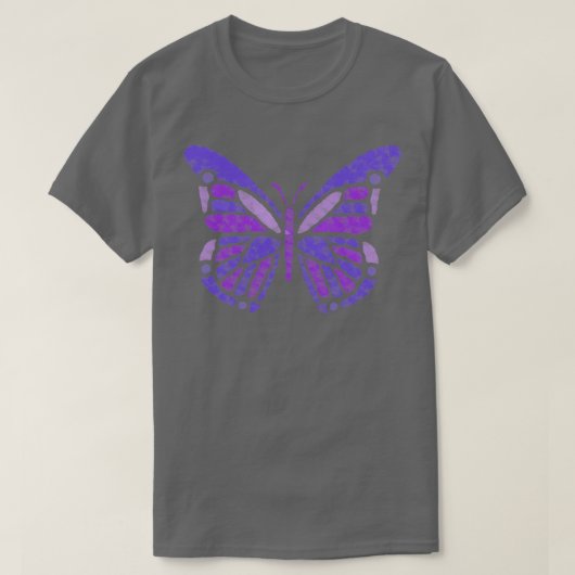 Paarse Waterverf Monarch Butterfly T-shirt (Design voorkant)