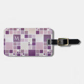 Paarse Waterverf Monogram Bagagelabel (Voorkant horizontaal)