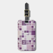 Paarse Waterverf Monogram Bagagelabel (Voorkant verticaal)