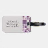 Paarse Waterverf Monogram Bagagelabel (Achterkant horizontaal)