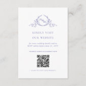 Paarse Waterverf, Monogram QR-Code/RSVP Online Informatiekaartje (Voorkant)