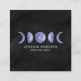 Paarse Waterverf Moonfasen Metafysisch Vierkante Visitekaartje