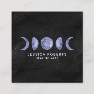 Paarse Waterverf Moonfasen Metafysisch Vierkante Visitekaartje