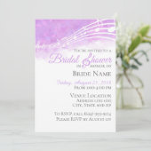 Paarse Waterverf Musical Bridal Shower Kaart (Staand voorkant)