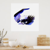 Paarse Waterverf ogen knipperen make-up brandmerke Poster (Keuken)