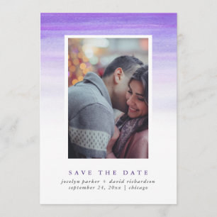 Paarse Waterverf Ombre   De foto bewaart de Datum Save The Date