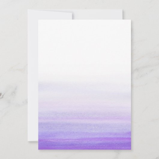 Paarse Waterverf Ombre | De foto bewaart de Datum Save The Date (Achterkant)