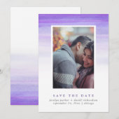 Paarse Waterverf Ombre | De foto bewaart de Datum Save The Date (Voorkant / Achterkant)