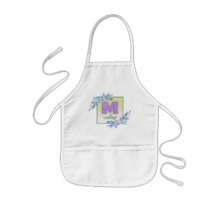 Paarse Waterverf Ombre Mermaid Scales Monogram Kinder Schort