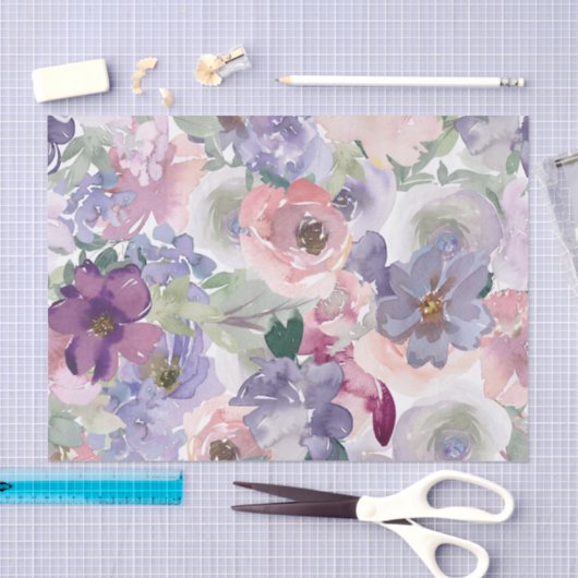 Paarse Waterverf ontkoppeling Tissuepapier (Craft)