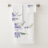 Paarse waterverf op maat bad handdoek (Insitu)