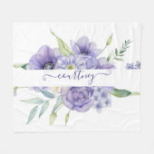 Paarse waterverf op maat fleece deken (Voorkant (Horizontaal))