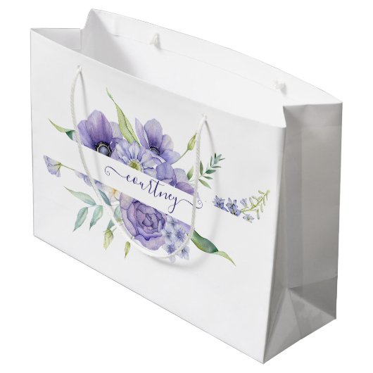 Paarse waterverf op maat groot cadeauzakje (Achterkant Gekanteld)