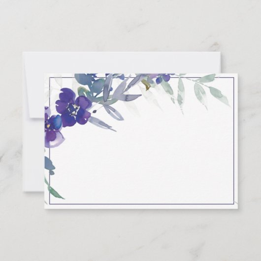 Paarse waterverf op maat notitiekaartje (Achterkant)