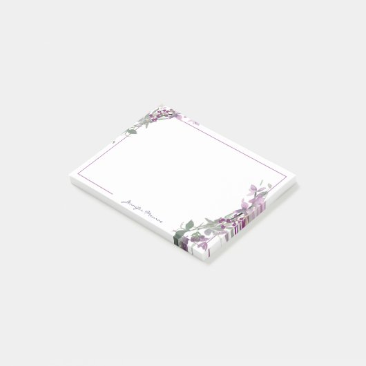 Paarse waterverf op maat post-it® notes (Schuin)
