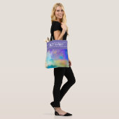  paarse waterverf op maat tote bag (Op model)