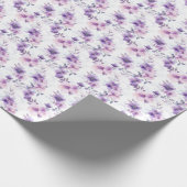 Paarse Waterverf op wit Cadeaupapier (Hoek)