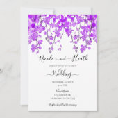 Paarse Waterverf Orchid Floral Wedding Kaart (Voorkant)