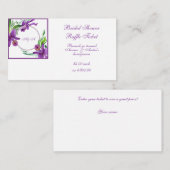 Paarse Waterverf Orchids Bridal Raffle Informatiekaartje (Voorkant / Achterkant)