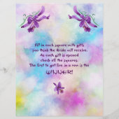 Paarse Waterverf Orchids Vrijgezellenfeest Bingo Flyer (Achterkant)