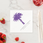 Paarse Waterverf palmboom Waterverf receptie Servetten (Insitu)