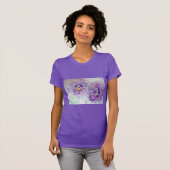 Paarse Waterverf Pansy  paarse bloem T Shirt (Voorkant volledig)
