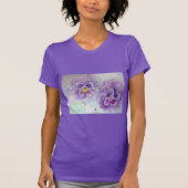 Paarse Waterverf Pansy  paarse bloem T Shirt (Voorkant)