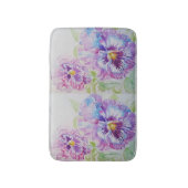 Paarse Waterverf Pansy Pansies floral Bath Mat (Voorkant Verticaal)