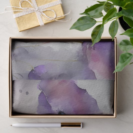 Paarse Waterverf papaver Tissuepapier (Geschenk)